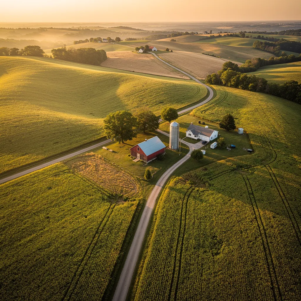 Drone aerial of North Missouri farmland — Nathan Willett's district